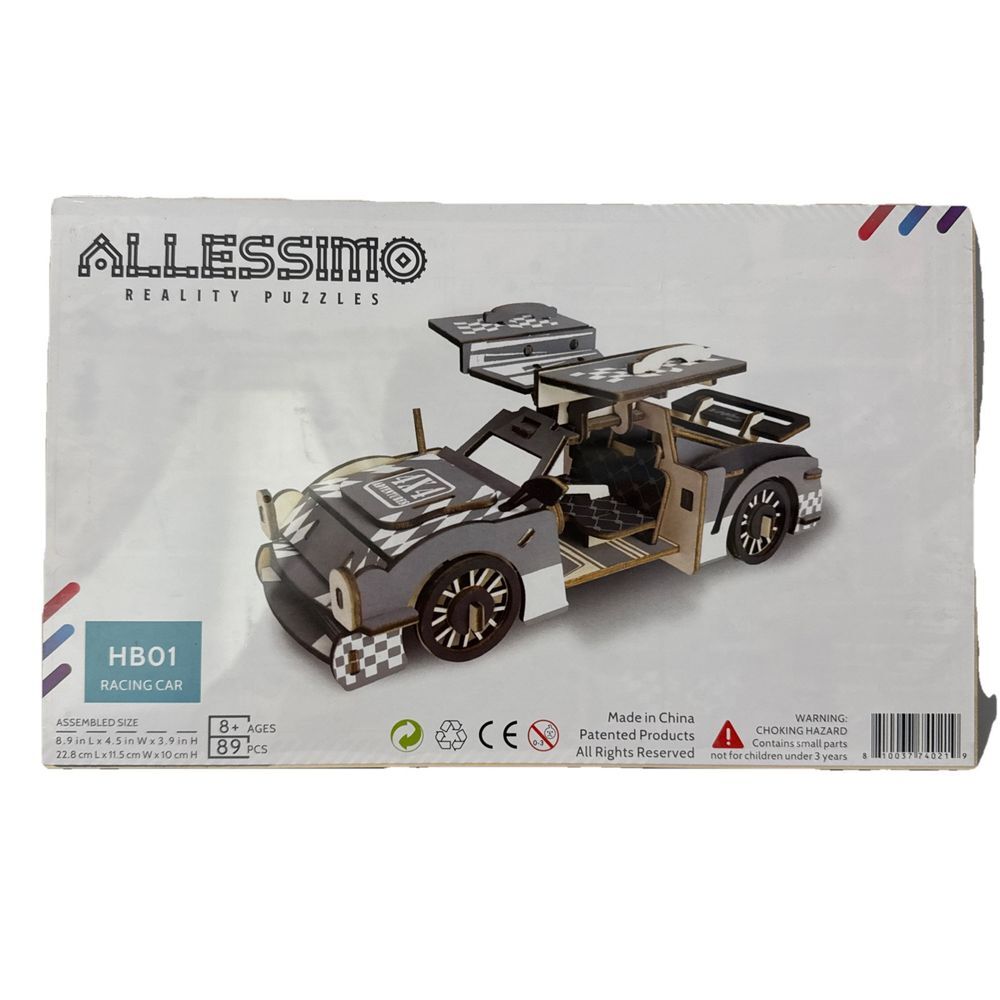 Allessimo Artisolve 3D Wooden Racing Car Assembly Model Kit 8+